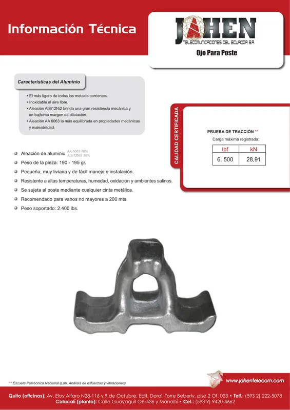 Ojo para poste JAHEN